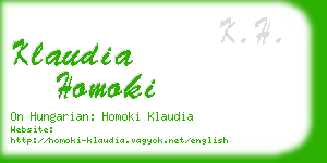 klaudia homoki business card